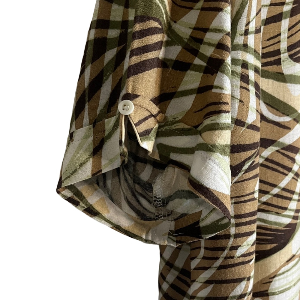 Cubavera Men's Brown and Cream Casual Shirt - Picture 4 of 5